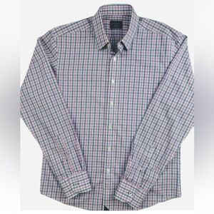 UNTUCKIT MEN’S WRINKLE FREE PINK BLUE PLAID CHECK LONG SLEEVE BUTTON DOWN SIZE S